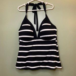 La Blanca Black and White Striped Tankini Top 12